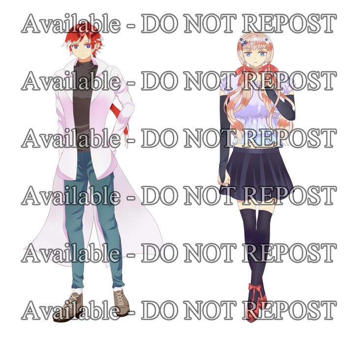 Red-haired jacket - 20$ / pigtail girl - 20$